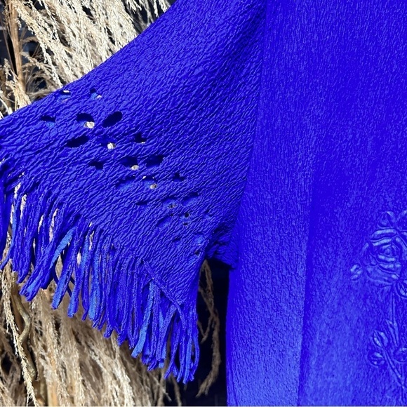 MaxiMa purple vintage fringe top with floral design size 2X plus - Picture 4 of 7